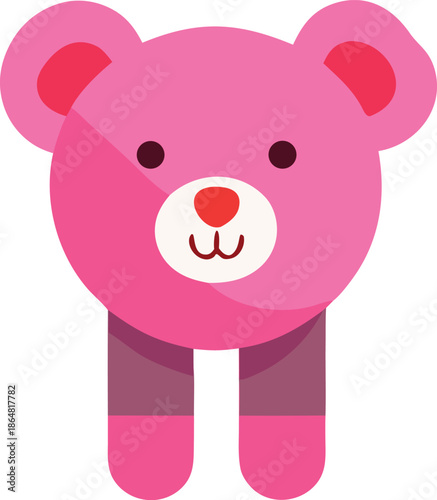 Pink stuffed bear Vector