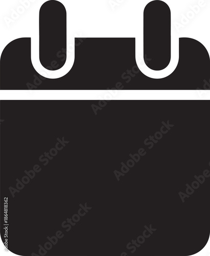 Modern black calendar icon symbolizing date, time management, and scheduling appointments