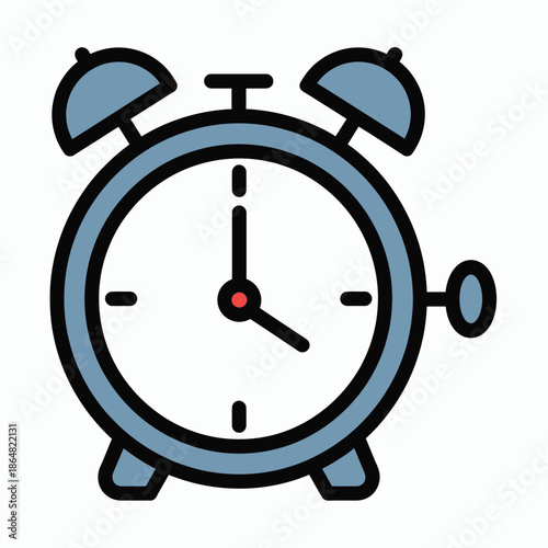 Blue Alarm Clock Illustration.