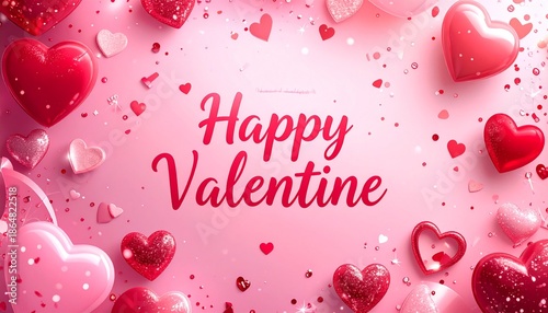 キラキラ可愛いhappy valentine背景