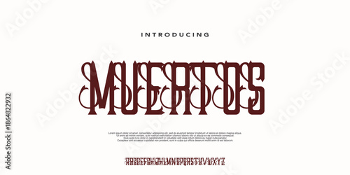 Muertos font, tattoo display font inspired by gangster and chicano lettering. Perfect for logos, apparel, and street branding