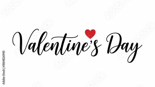 Valentine's Day celebration with heart symbol in elegant script font