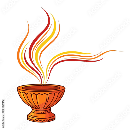 Burning incense in a beautiful bowl