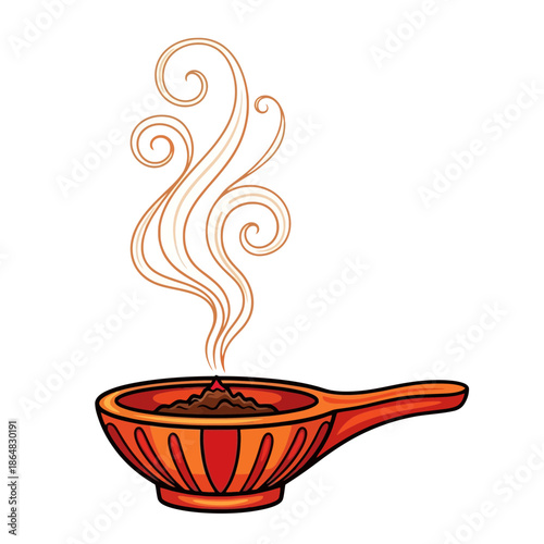 Incense burner with swirling smoke