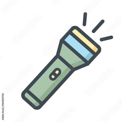 Green Flashlight Light Torch.