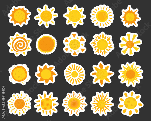 Summer sun set in scandinavian style featuring sunshine radiant shapes warm symbols perfect for your illustration and seasonal creative designs projects