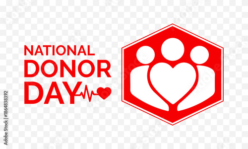 Vector illustration promoting awareness of organ donation and life-saving generosity for National Organ Donor Day. National Organ Donor Day on February 14th. Banner poster, flyer and background design