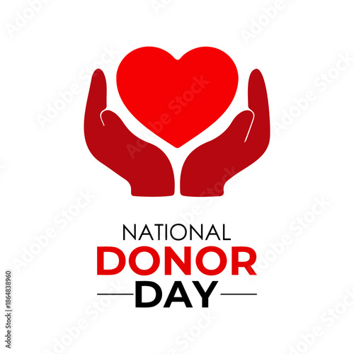 Vector illustration promoting awareness of organ donation and life-saving generosity for National Organ Donor Day. National Organ Donor Day on February 14th. Banner poster, flyer and background design