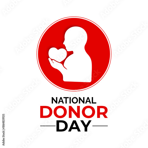 Vector illustration promoting awareness of organ donation and life-saving generosity for National Organ Donor Day. National Organ Donor Day on February 14th. Banner poster, flyer and background design