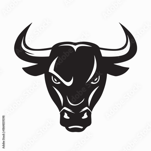 Bull Head Logo Vector. Modern Bull Head Logo Illustration.