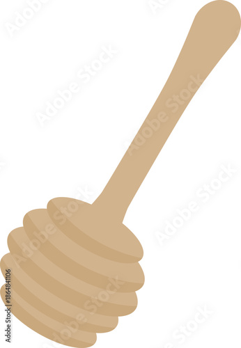 Honey Dipper Stick Vector Illustration with Simple Flat Design