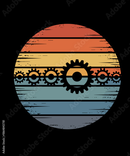 Mechanical Engineer Gifts Funny Retro Cogs Engineering Gear