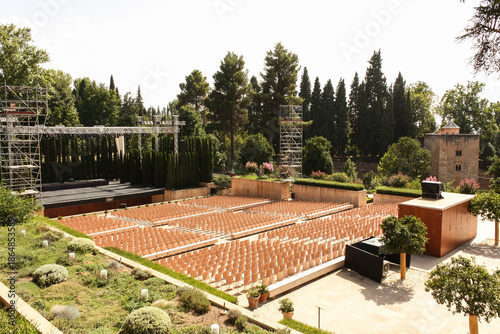 Gardens open-air amphitheater, Alhambra palace Granada, Spain