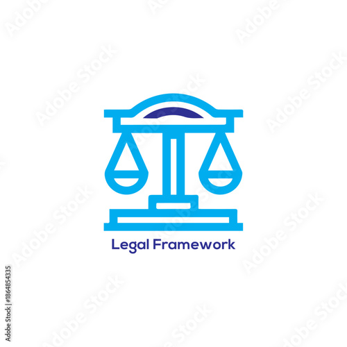 Legal Framework Scales of Justice Icon Outline Line Art, Law and Compliance Symbol for Corporate Governance Policy Design Materials

