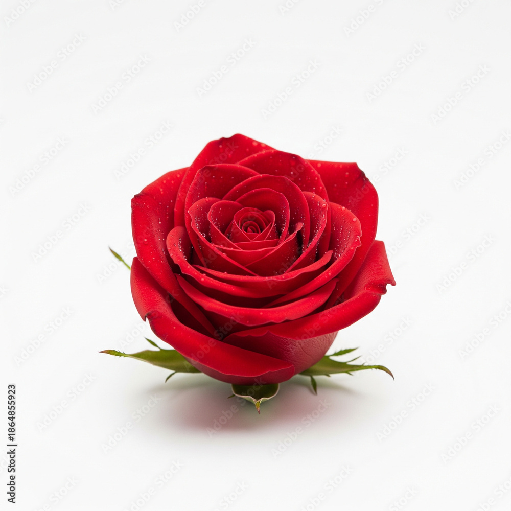 Fototapeta premium red rose on white background