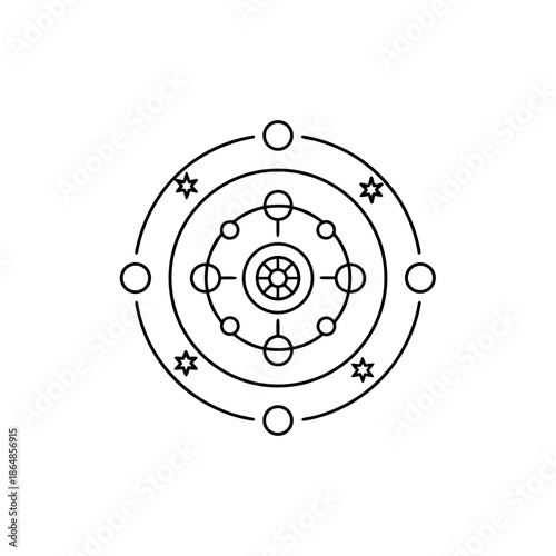 pluriverse line art vector illustration on transparent background