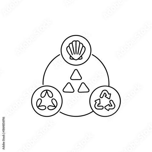 ocean consciousness line art vector illustration on transparent background