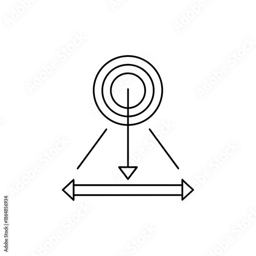 observer effect line art vector illustration on transparent background