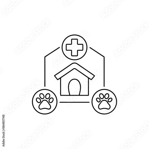 animal agency line art vector illustration on transparent background