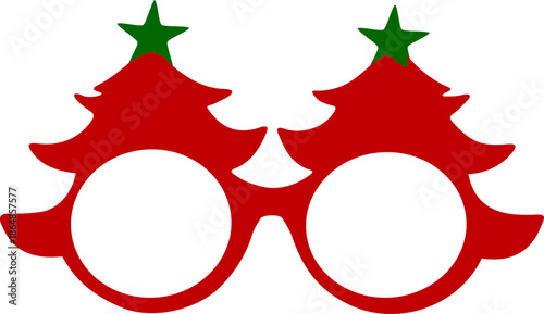 Christmas Tree Glasses Clipart , Funny Holiday Eyewear Flat