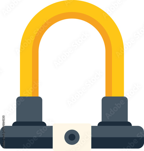 Bicycle u lock securing a bicycle, concept for bike safety, security, and theft prevention