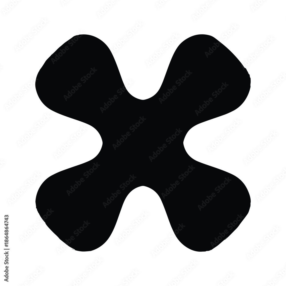 Obraz premium Black abstract shape on white background
