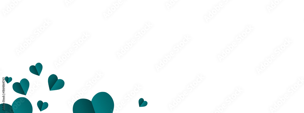 Fototapeta premium A dark green heart, solitary on a transparent background. Valentine's Day paper cutout decoration.