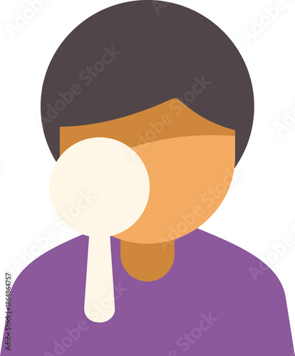 Medical professional holding a magnifying glass, conducting a thorough examination