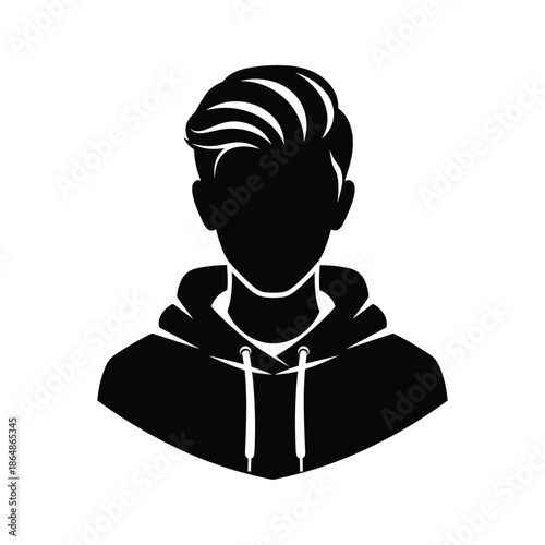 Man with hoodie silhouette page profile icon
