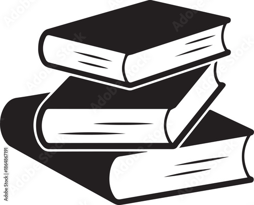 book closed pile monochrome illustration for education use