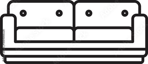 Simple line drawing of a comfortable sofa, perfect for interior design projects or furniture related concepts