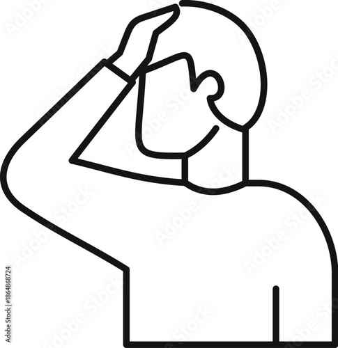Man with hand on head experiencing headache or stress concept