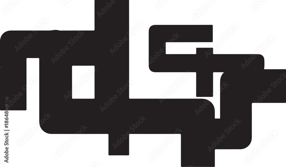 Obraz premium Geometric Shape Design with Black and White Colors