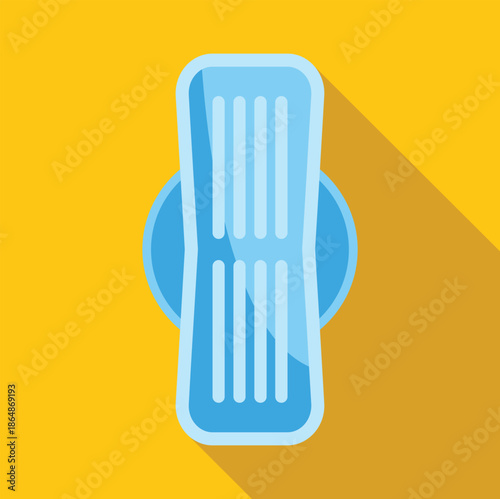 Rectangular air mattress floating over a circular shape with long shadow