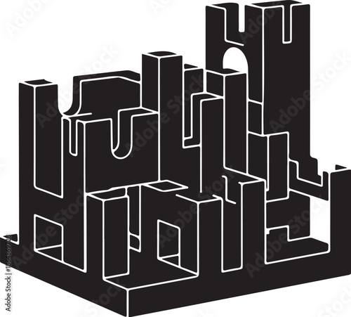 Intricate Mechanical Linkages and Pistons in Black and White