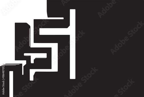 Black and White Kitchen Utensils and Dishware Illustration