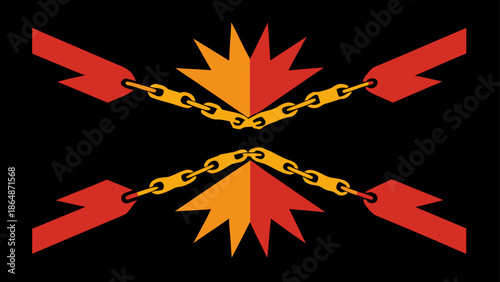 A dynamic minimalist graphic design illustration abstract symbol of tension and power background