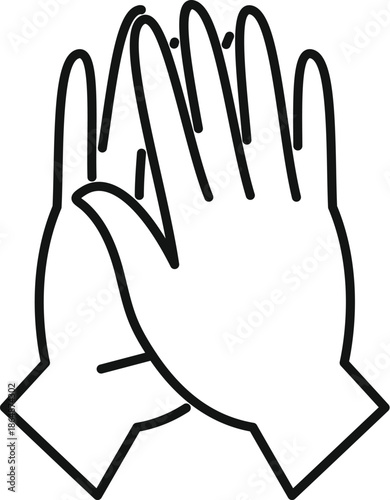 Hands performing hand gesture for applause, success and praise