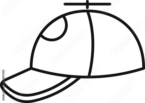 Propeller hat simple line icon illustrating playful headwear and a toy propeller