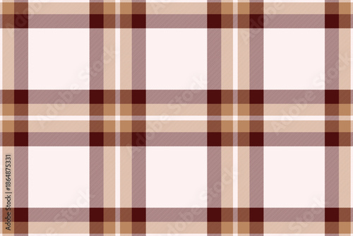 Artistic tartan check textile, conceptual seamless texture background. Tile pattern plaid fabric vector in sea shell and red colors.