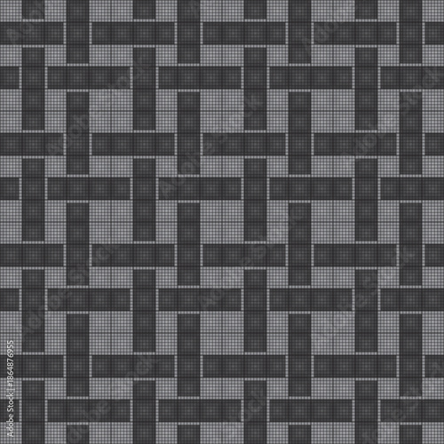 black and white square mosaic seamless pattern vector illustration