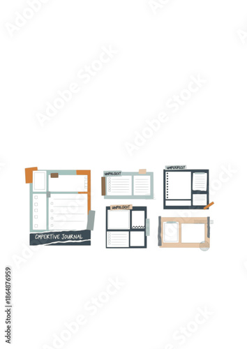 Notes App Chic Silhouette for Digital Scrapbooking and Imperfect by Design Trend 2026 Creative Journaling and Unpolished Aesthetic Concept Vector