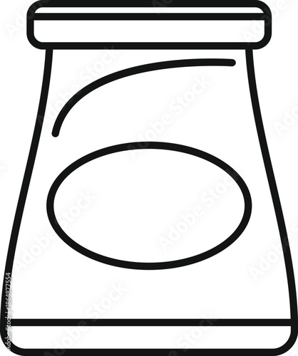 Storage container packaging line art icon on white background