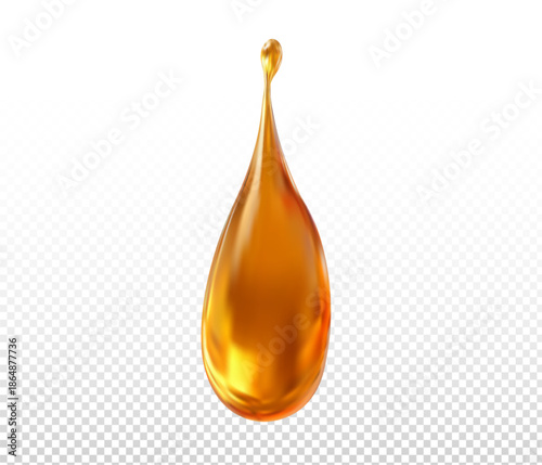 Vector honey droplet isolated on the transparent background.