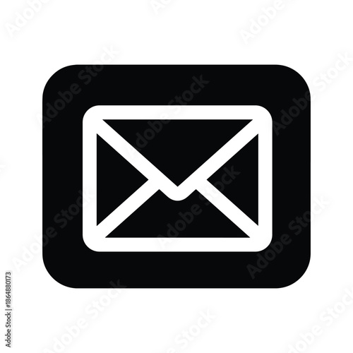 Email icon on black background