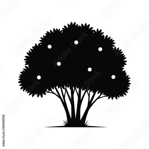  page tree silhouette with white dots
