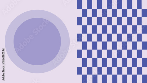 Vector illustration of an abstract blue background featuring a geometric mosaic pattern of checkered squares and tiles inspired by the Bavarian Oktoberfest flag design