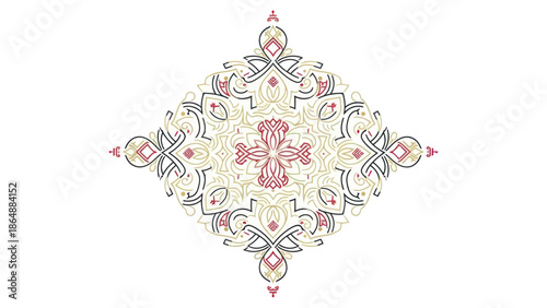 Ornate Floral Diamond Pattern Design.