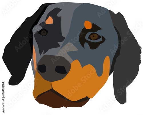 doberman dog head vector simple
