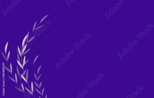 Minimal Botanical Branch on Purple Background – Elegant Nature Design